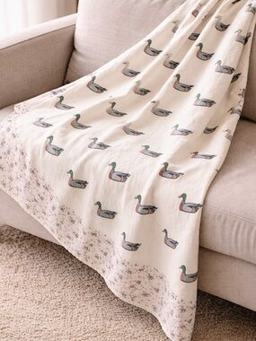 Handmade mallard throw blanket